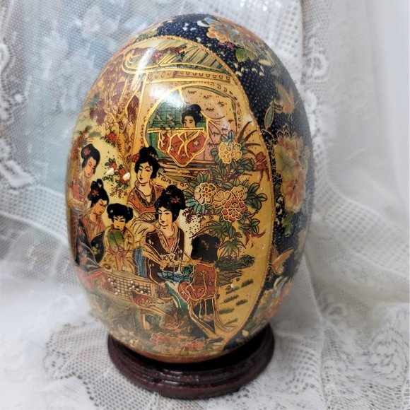 Vintage Accents Royal Satsuma Hand Painted Egg Japanese Geisha Oriental Asian Poshmark